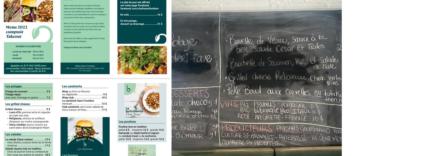Bistro sans frontière Menu
