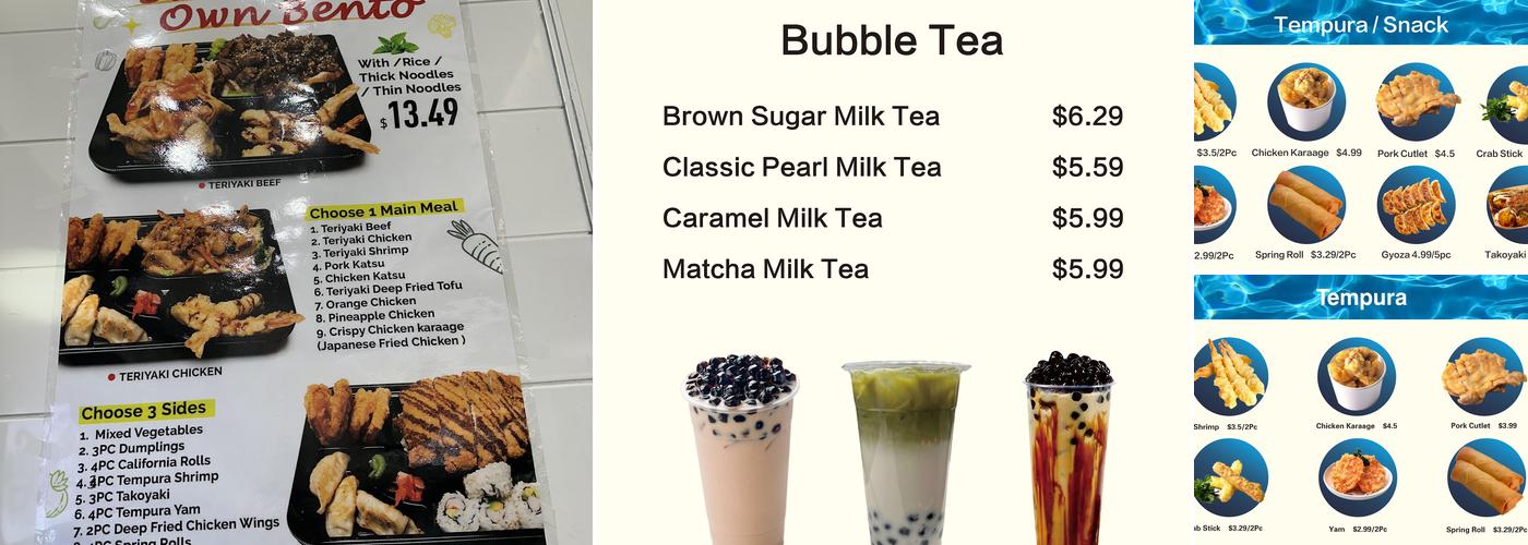 Nori Bento & Udon Menu