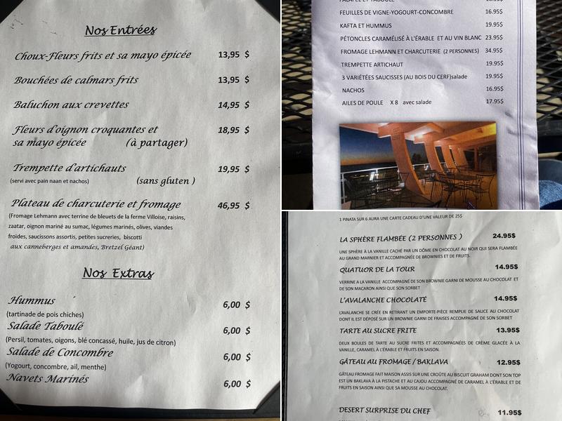 Bistro de la Tour Menu
