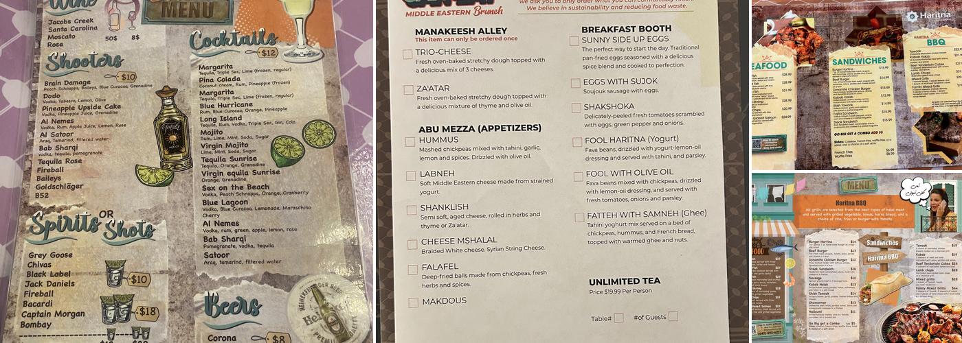 Haritna Mediterranean Restaurant Dixie Menu