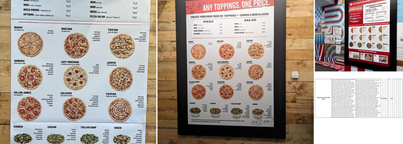 MOD Pizza Menu