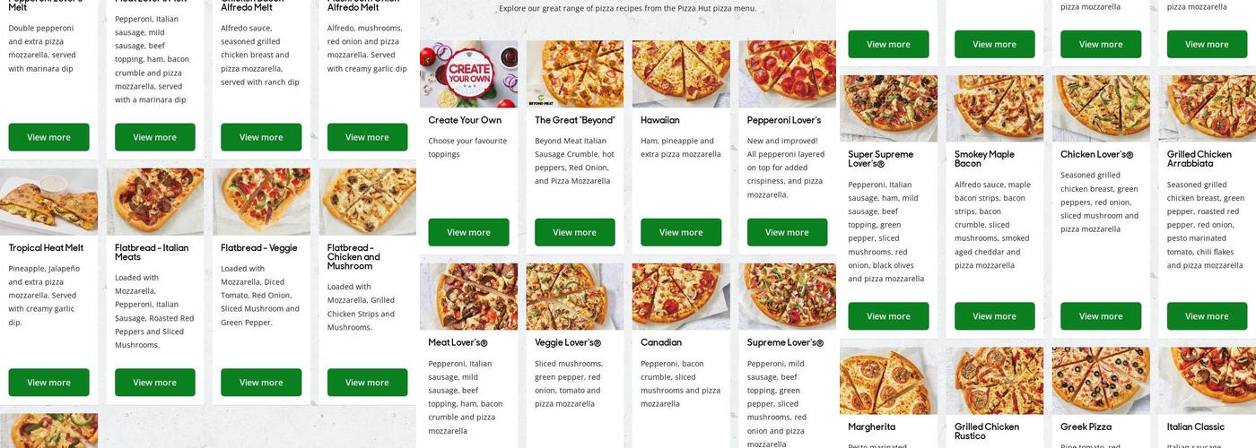 Pizza Hut Tottenham Menu