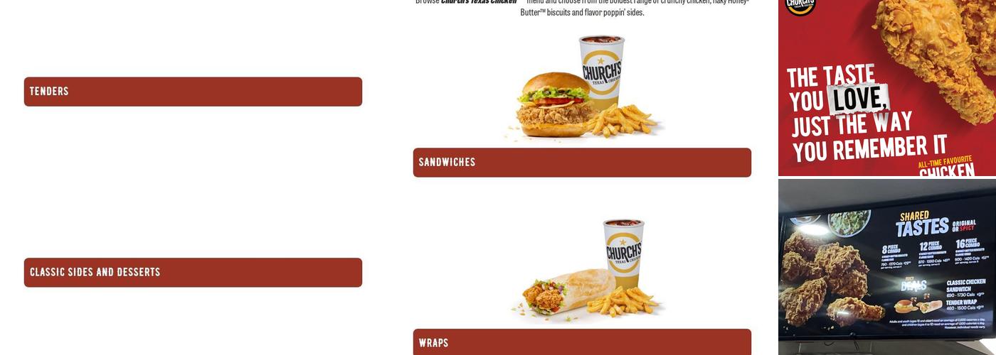 Church's Texas Chicken Menu