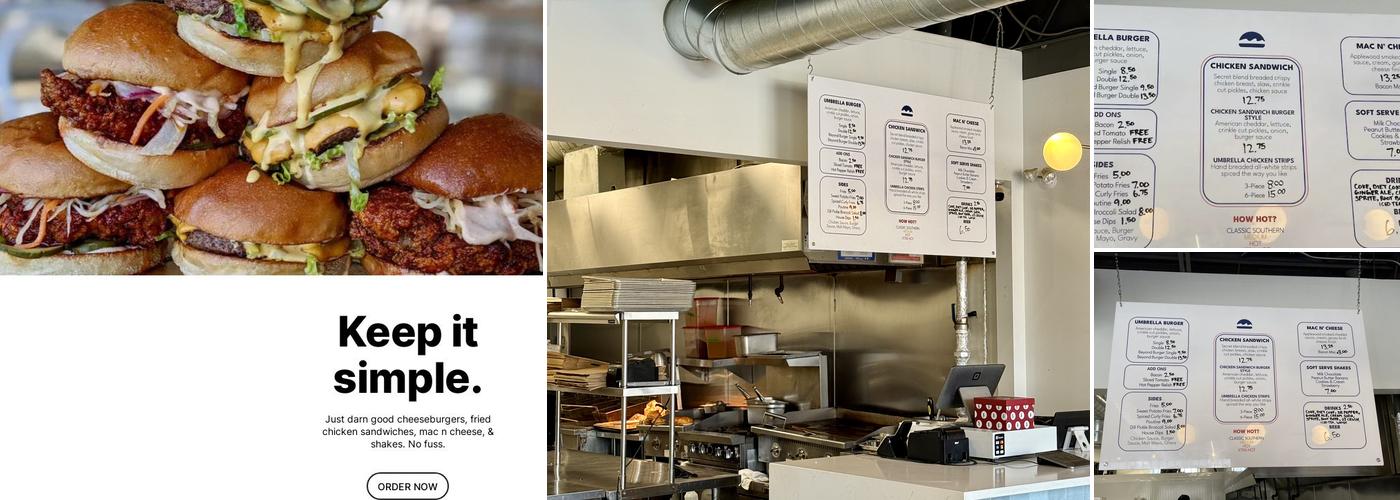 Umbrella Burger Menu