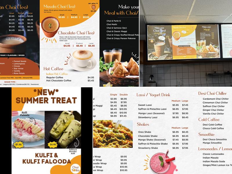 Chai talks Menu