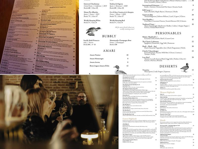 Montgomery Scotch Lounge Menu