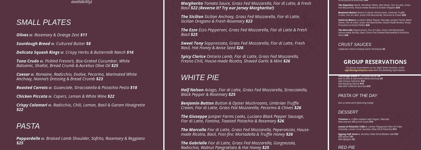 Giulia Menu