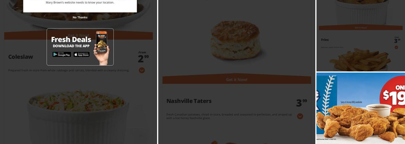 Mary Brown's Chicken Menu