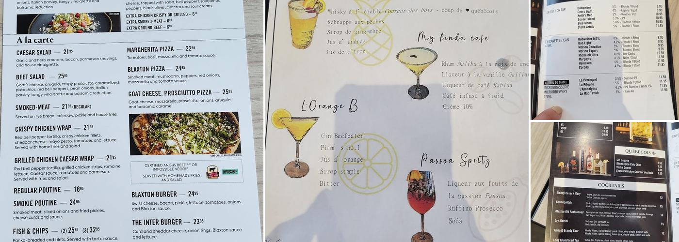 Blaxton Aéroport de Québec Menu