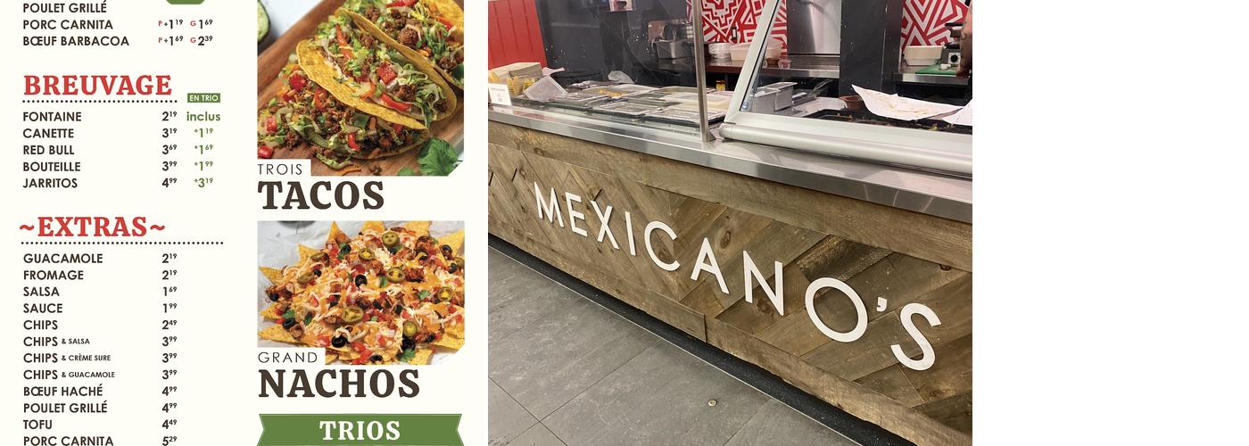 MEXICANO'S Bouvier Menu