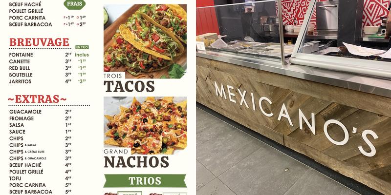 MEXICANO'S Bouvier Menu