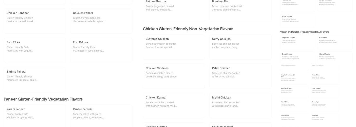 Amritsari Dishes Menu