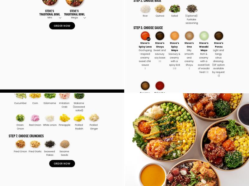 Steve's Poké Bar Menu