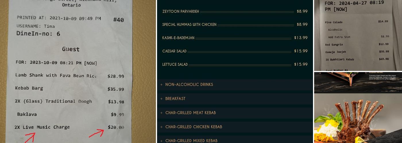 Chef Reza Richmond Hill Menu