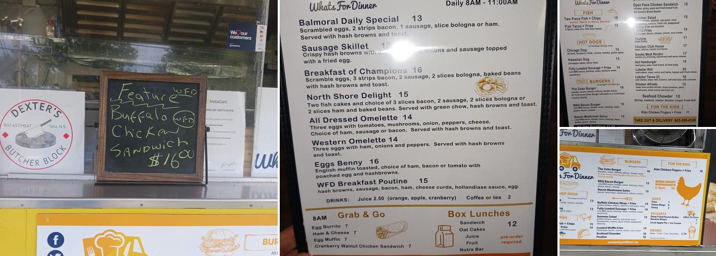 What’s for dinner Menu