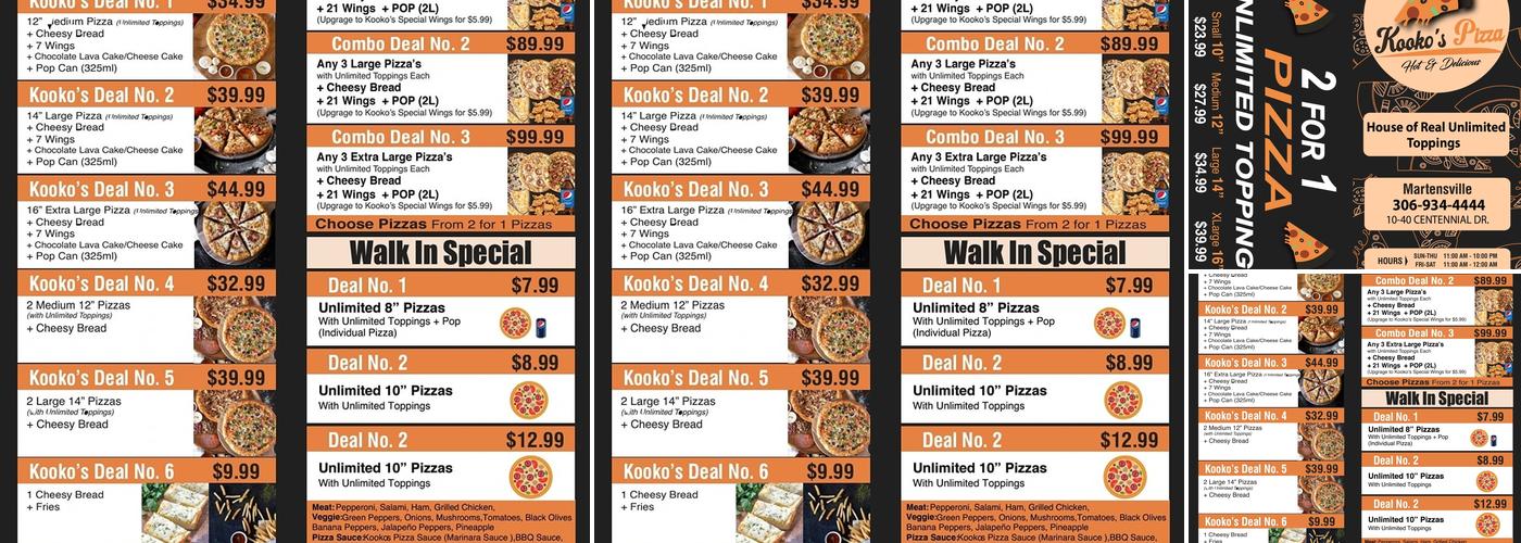 KOOKO'S PIZZA Menu