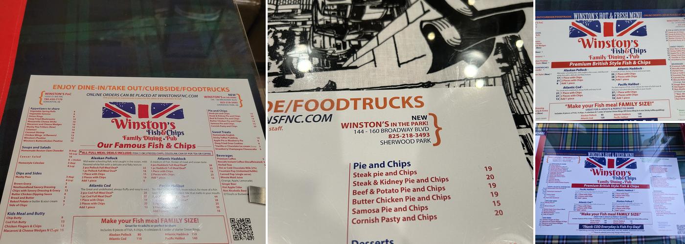 Winston's Fish & Chips Menu