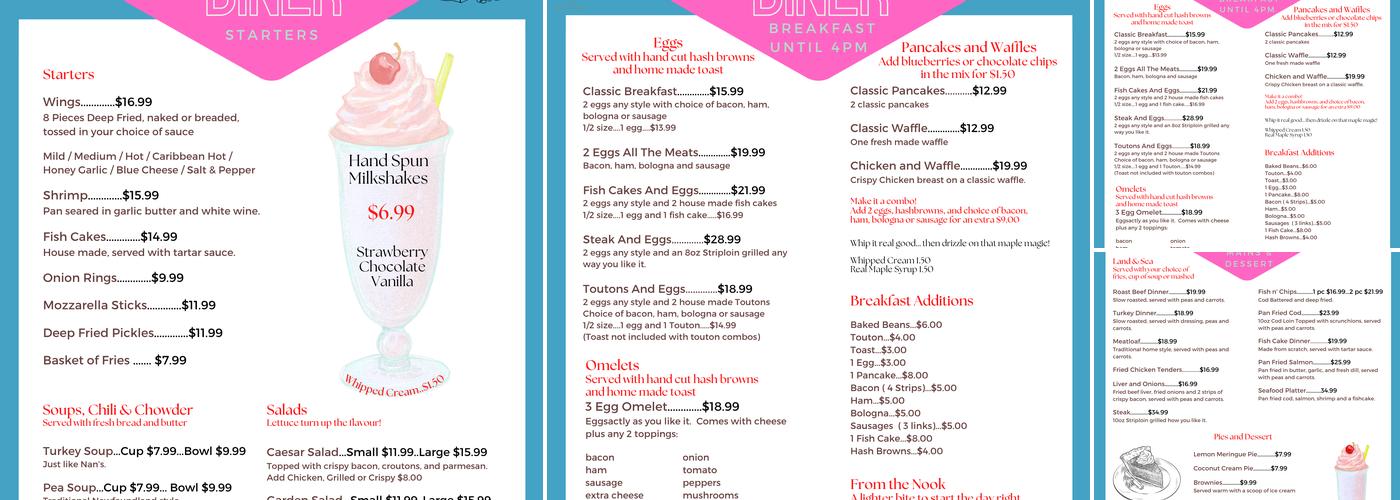 Pop’s Diner Menu
