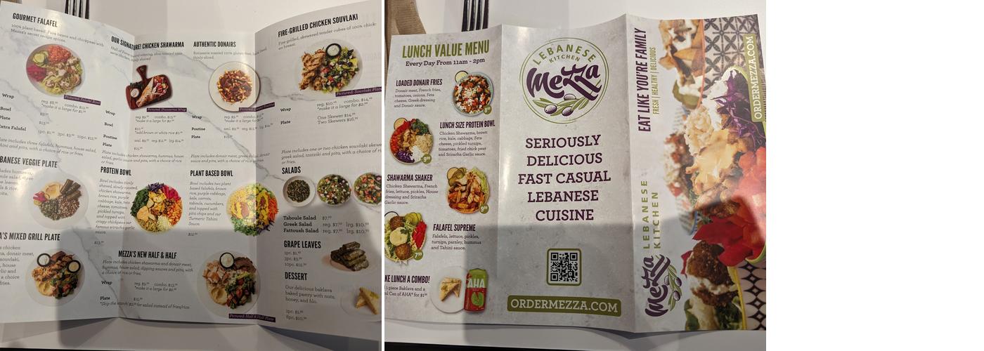 Mezza Lebanese Kitchen Menu