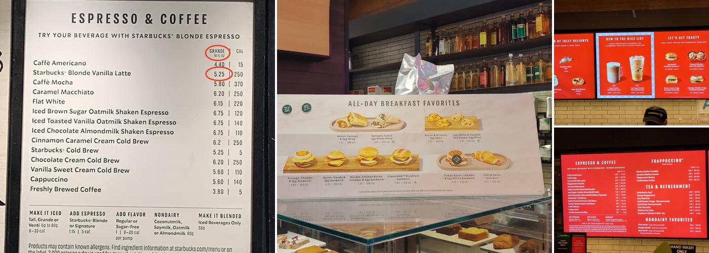 Starbucks Menu