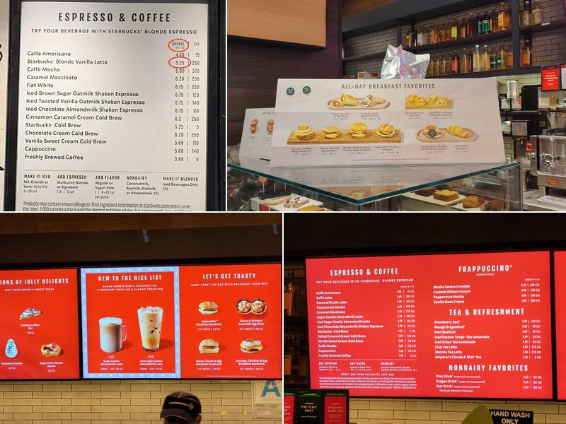 Starbucks Menu