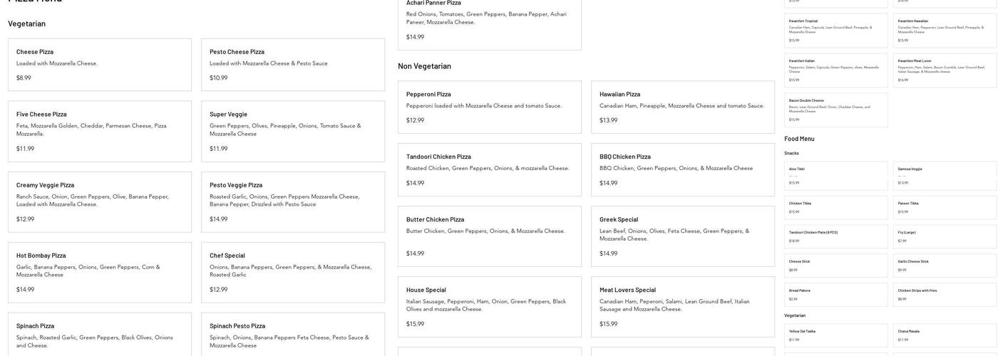 Kwantlen Pizza Sweets 28 avenue Menu