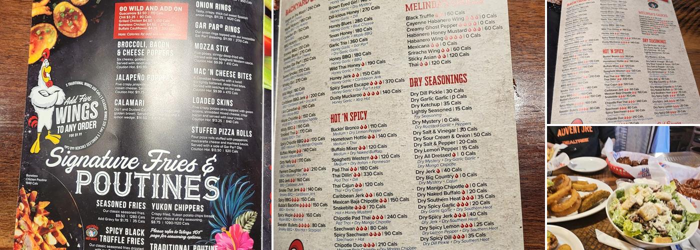 Wild Wing Menu