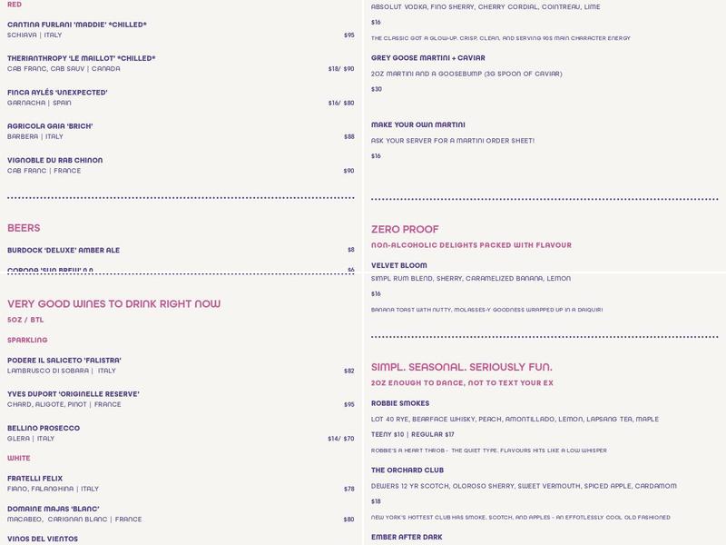 SIMPL THINGS Menu