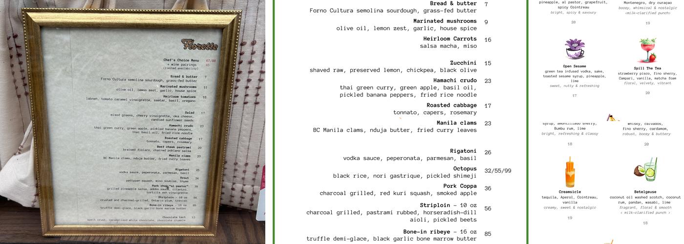Florette Menu