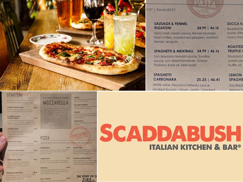 Scaddabush Italian Kitchen & Bar Dixon Rd Menu