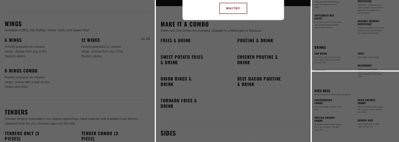 B Boyz Thorncliffe Menu