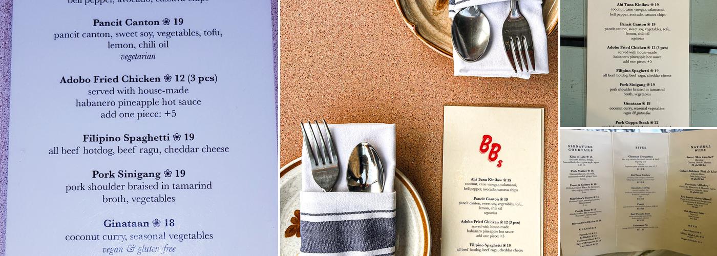 BB's Menu