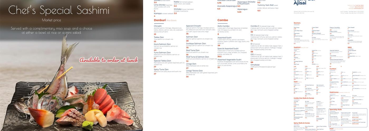 Ajisai 2 Go Menu