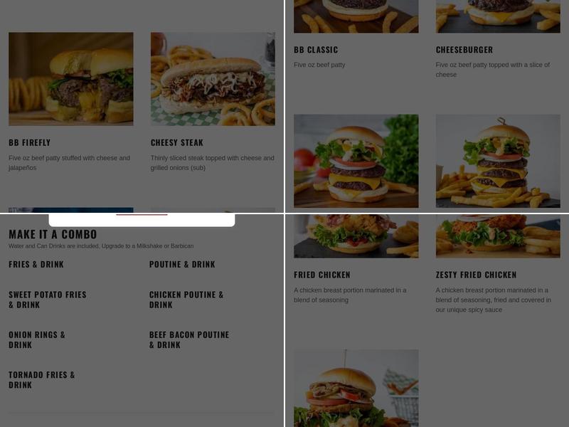 B Boyz Vaughan Menu