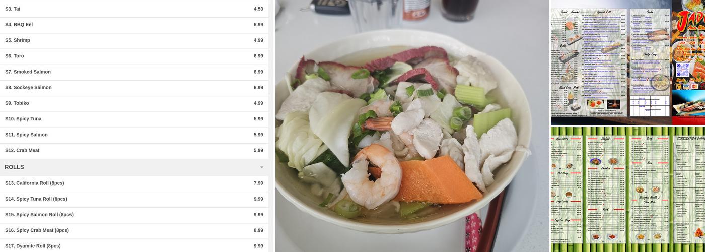 Jade Asian kitchen Menu