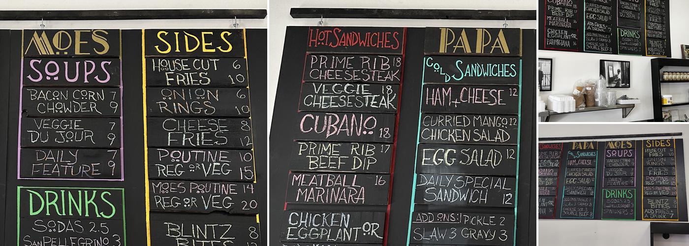 Papa Moe's Menu