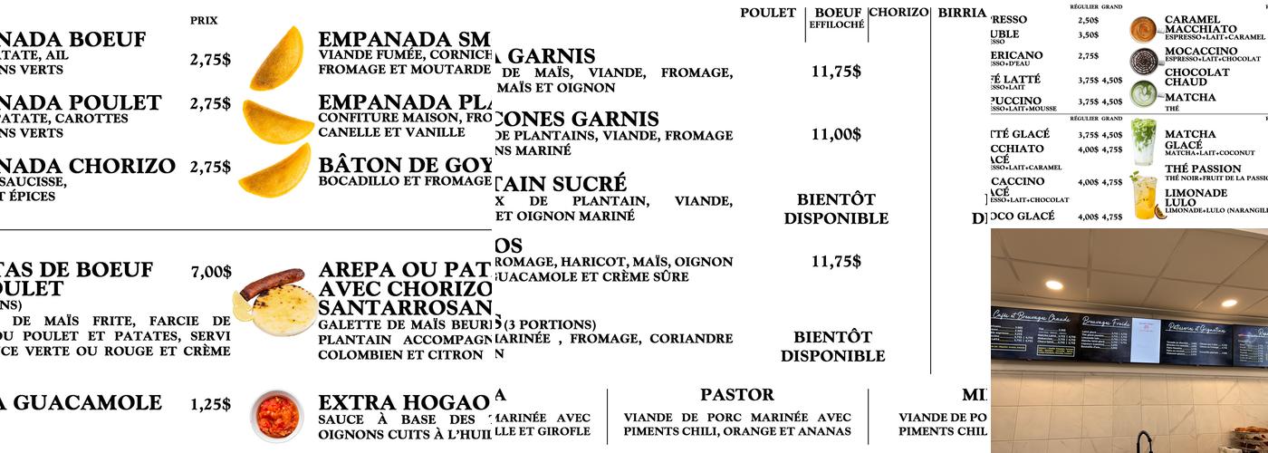 Café Manizales Menu