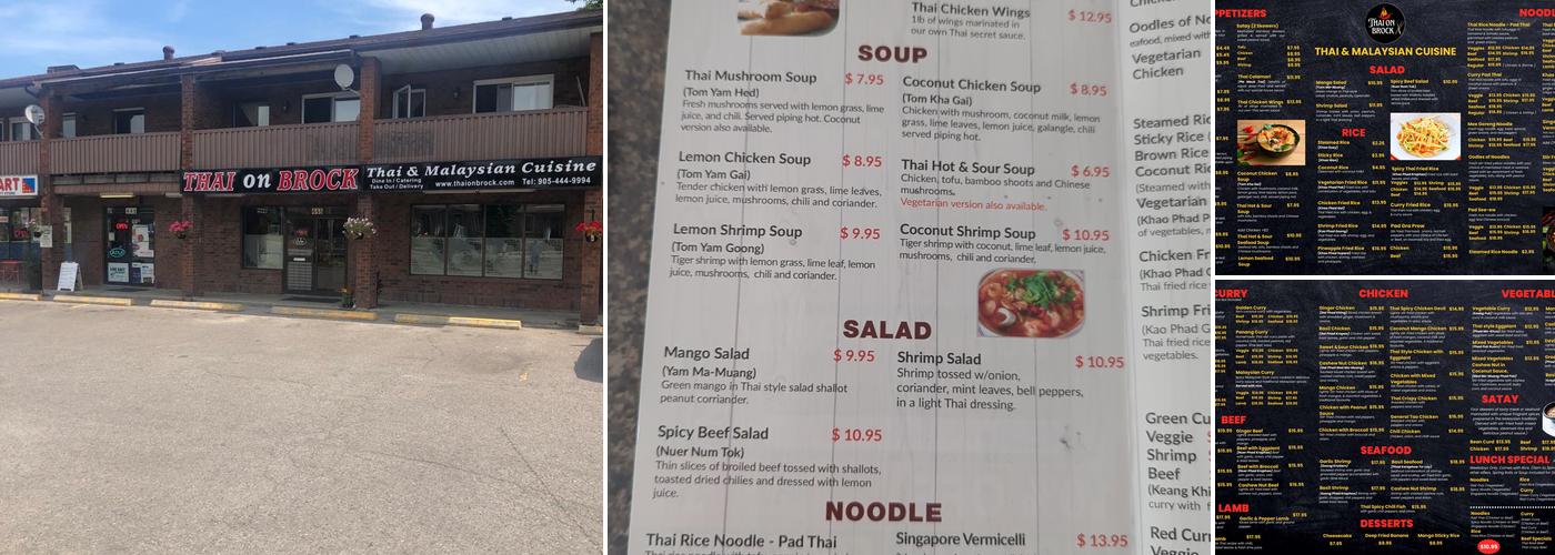 Thai On Brock Menu