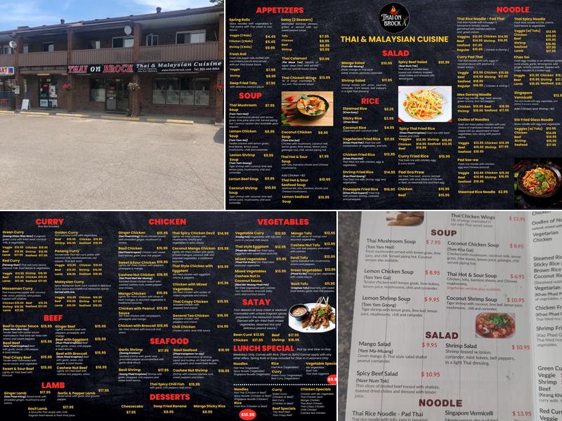Thai On Brock Menu