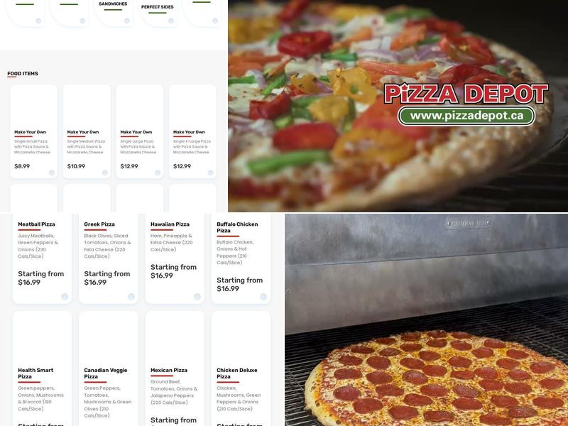 Pizza Depot Whitby Menu