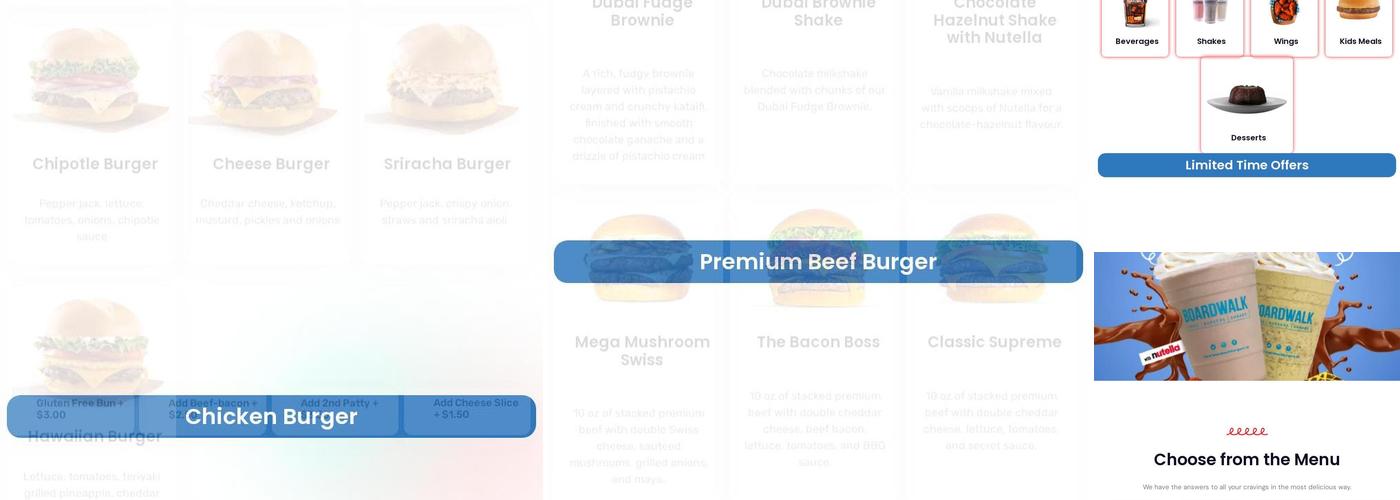 Boardwalk Fries Burgers Shakes - Whitby Menu