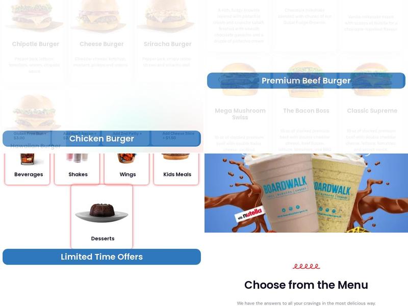 Boardwalk Fries Burgers Shakes - Whitby Menu