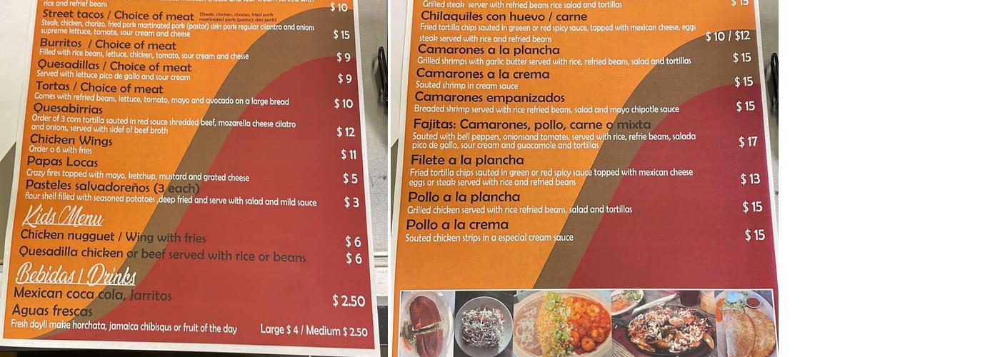El Tomate Menu