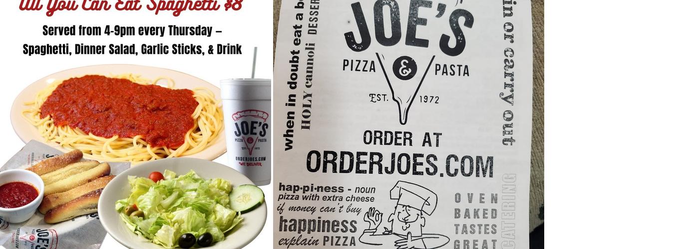 Joe's Pizza & Pasta Menu