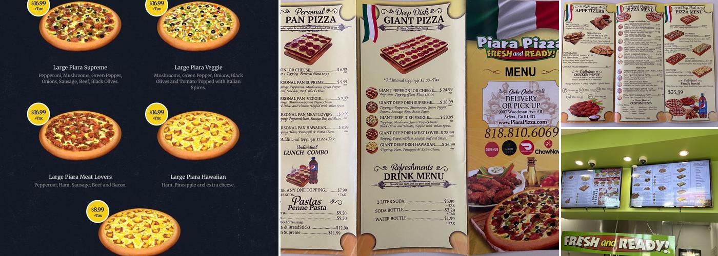 Piara Pizza Arleta Menu