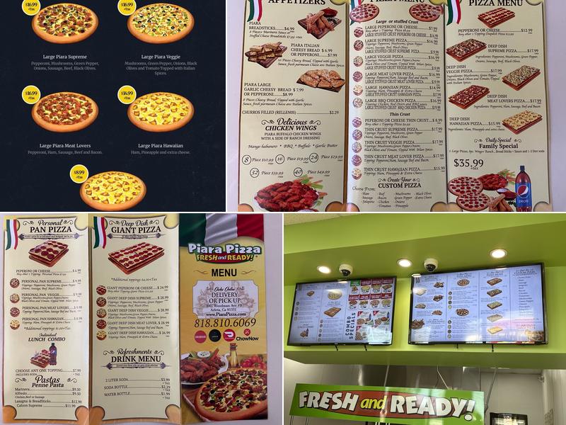 Piara Pizza Arleta Menu