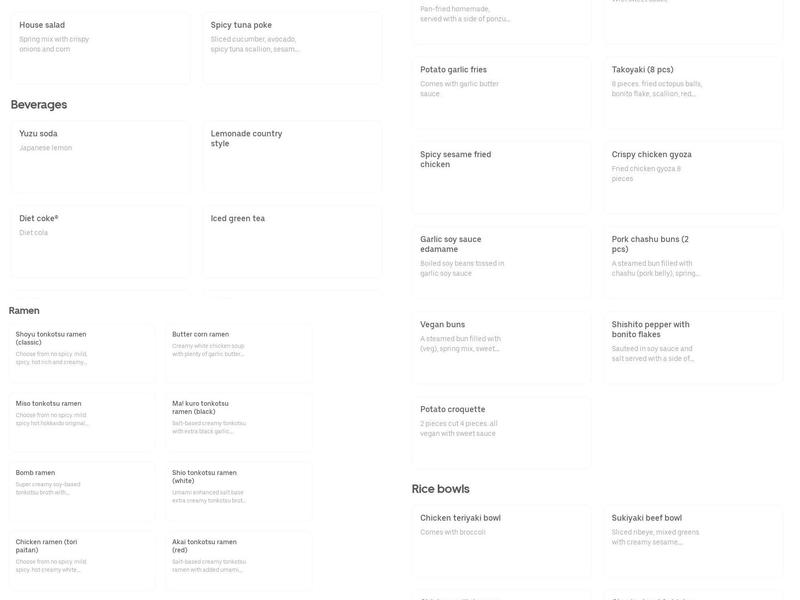 Kai Ramen Westchester Menu