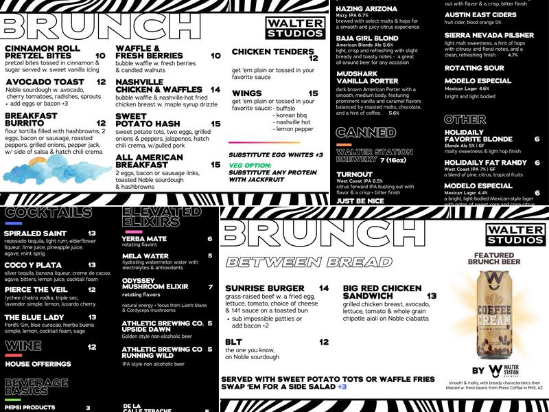 Walter Studios Menu