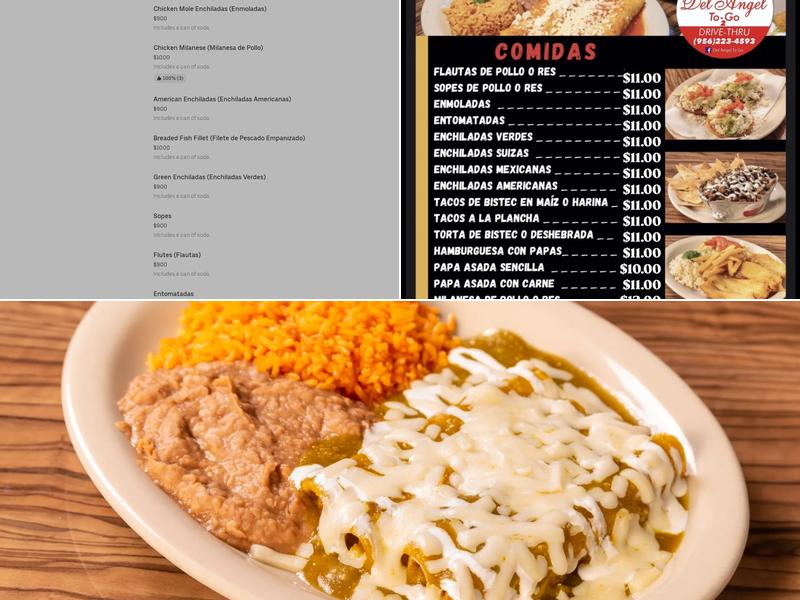 Comida Casera Del Angel ToGo Menu