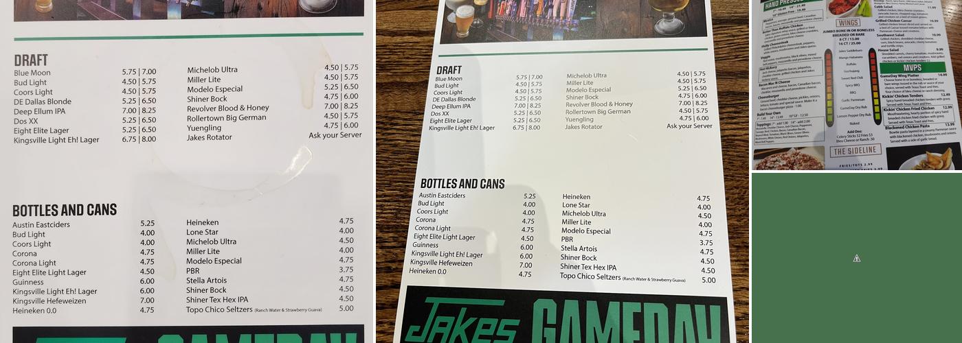 Tailgaters Sports Bar & Grill Menu